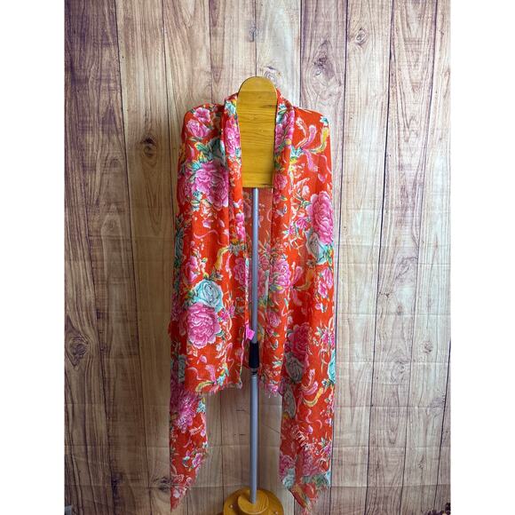 Betsey Johnson Floral Gauzy Wrap Shawl One Size - Picture 1 of 4